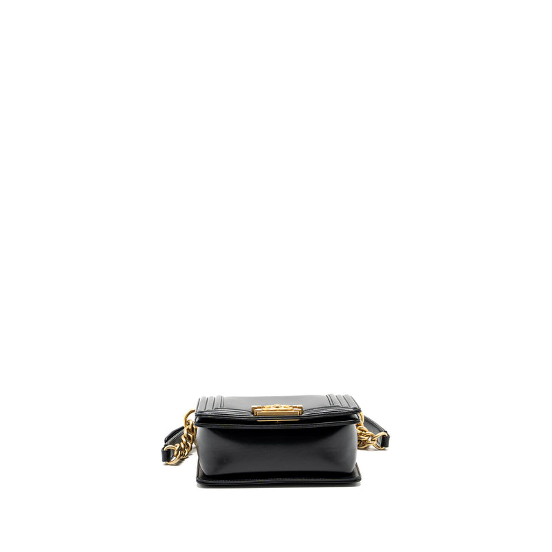 Chanel mini square boy bag limited edition calfskin black GHW (Microchip)