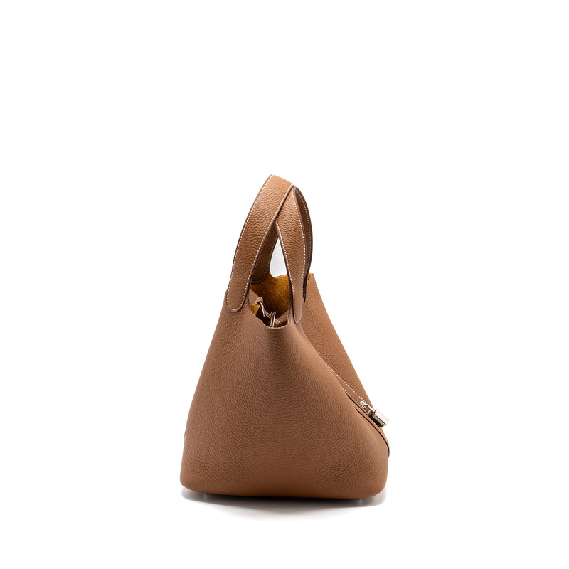 Hermes Picotin 22 Lock Bag Clemence Gold SHW Stamp B