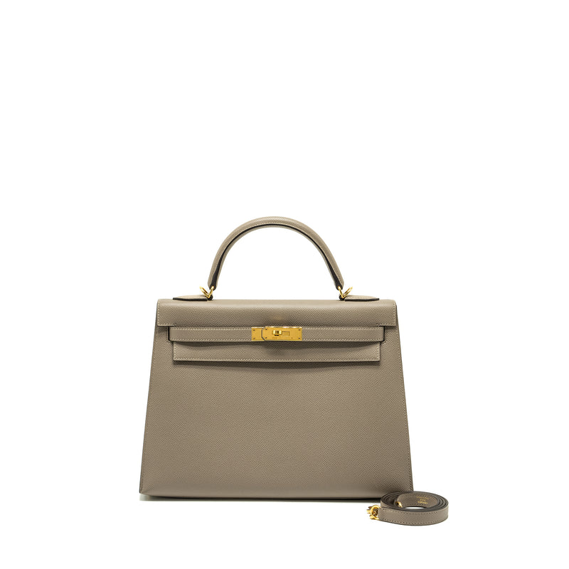 Hermes Kelly 32 Epsom M8 Gris Asphalte GHW Stamp C