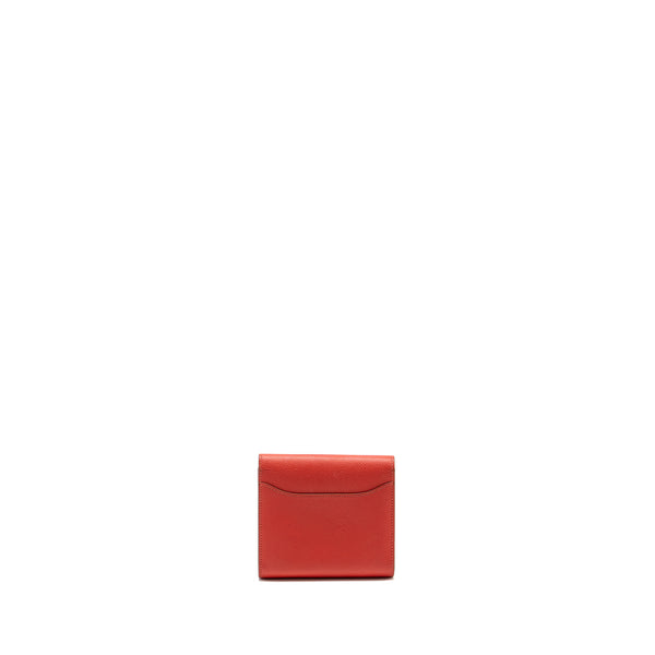 Hermes Constance Wallet Epsom Red Stamp Square P SHW