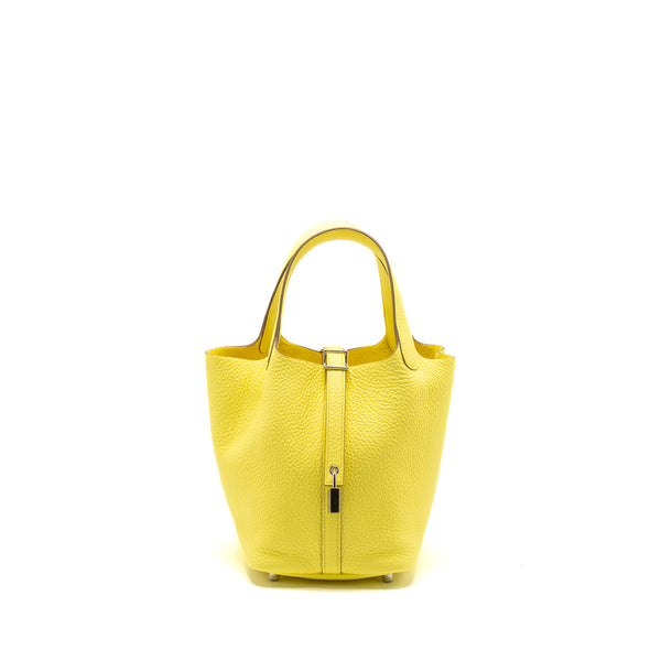 Hermes Picotin 18 Lock Bag Clemence Limoncello SHW Stamp U