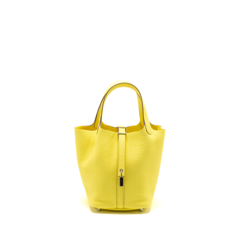 Hermes Picotin 18 Lock Bag Clemence Limoncello SHW Stamp U