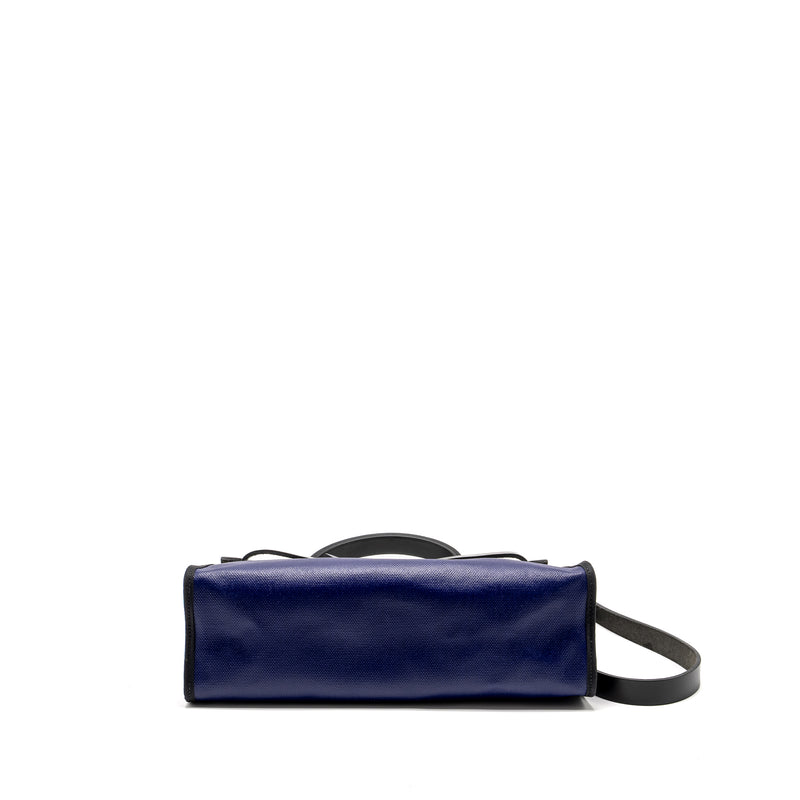 Hermes Herbag 31 Zip Bag Tolie H Berline Canvas/Vache Hunter Blue Encre/Black SHW Stamp C