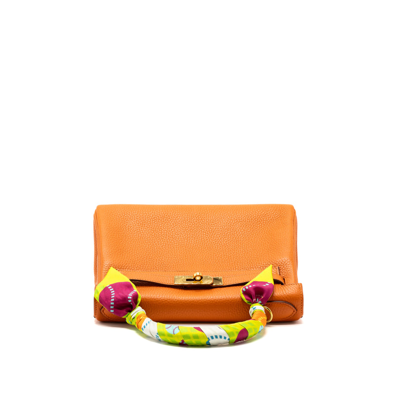 Hermes kelly 28 clemence leather 93 orange GHW stamp X