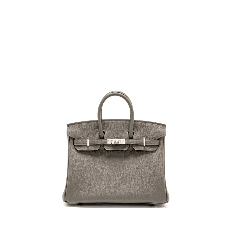Hermes Birkin 25 togo gris Meyer SHW stamp U