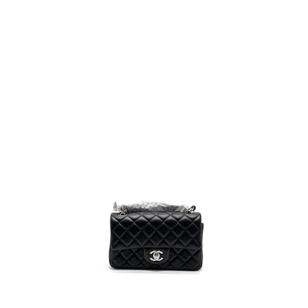 Chanel mini rectangular flap bag lambskin black SHW (Microchip)