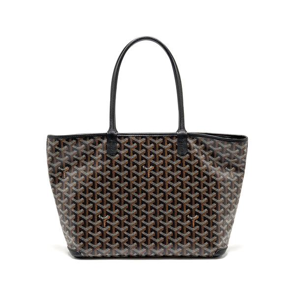 Goyard Artois PM Handbag Goyardine Canvas/Calfskin Black SHW