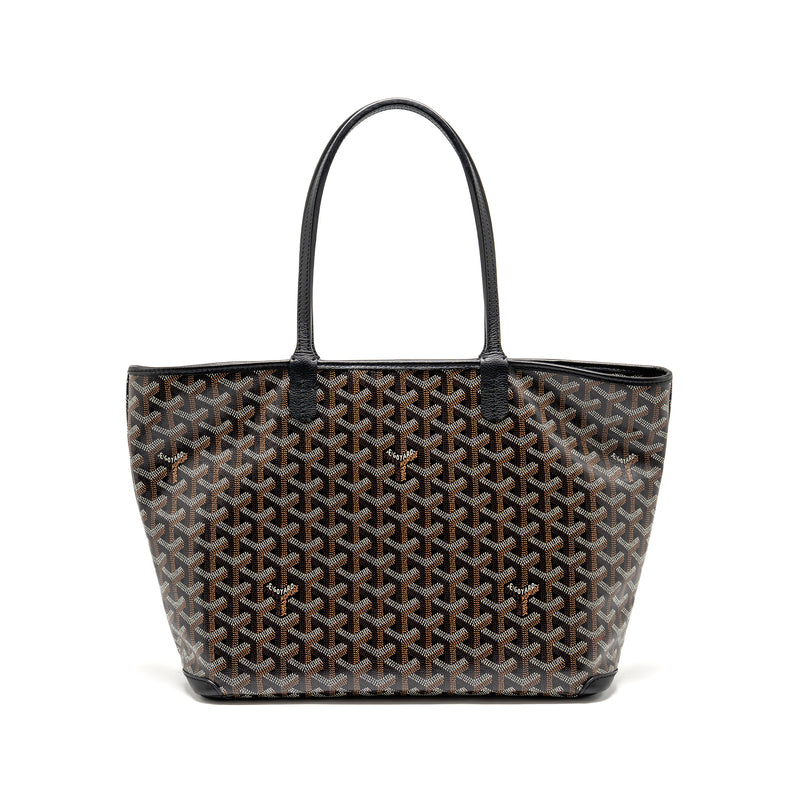 Goyard Artois PM Handbag Goyardine Canvas/Calfskin Black SHW