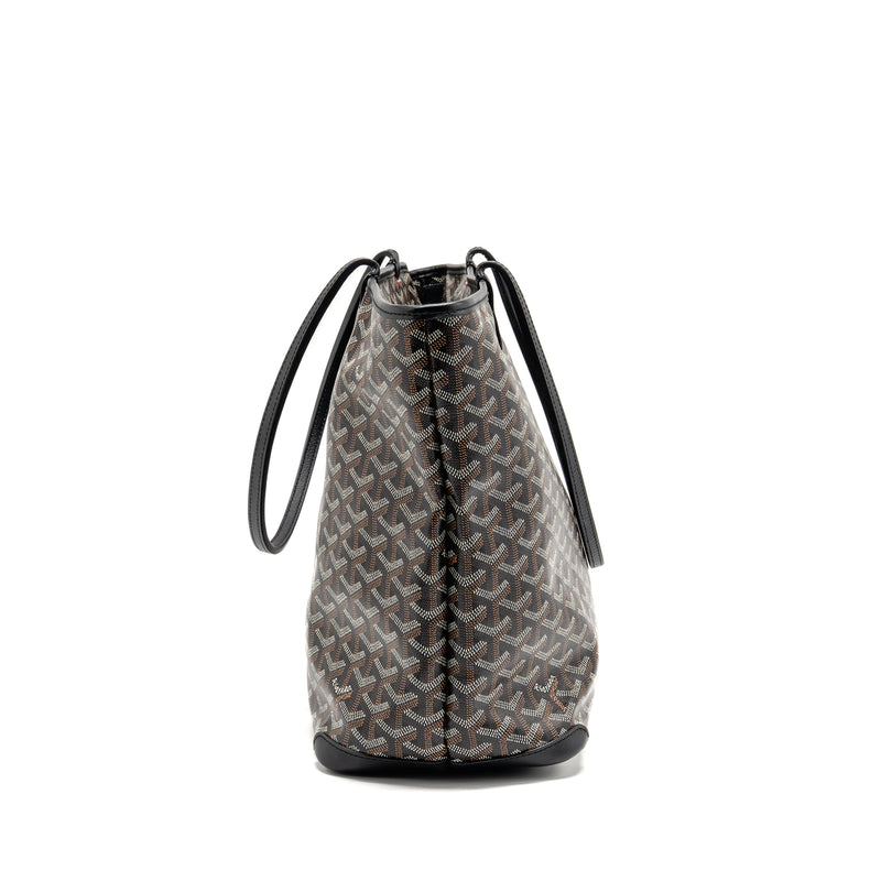 Goyard Artois MM Tote Bag Goyardine Canvas/Calfskin Black SHW