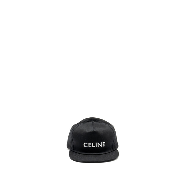 Celine Size M Logo Ball Cap Cotton Black