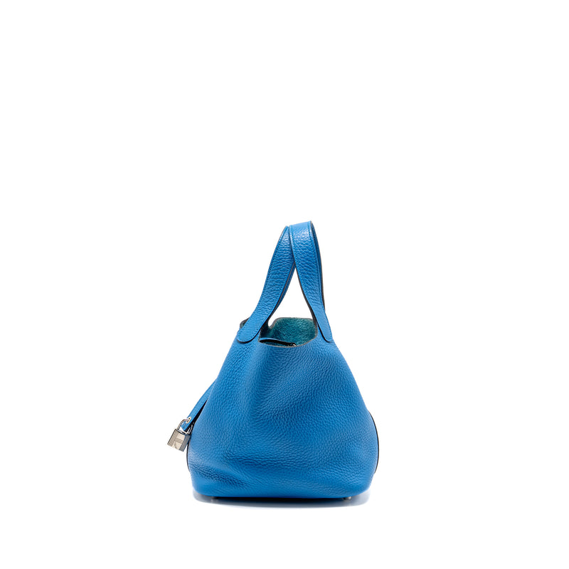 Hermes Picotin 18 Lock Bag Clemence B3 Bleu Zanzibar SHW Stamp A