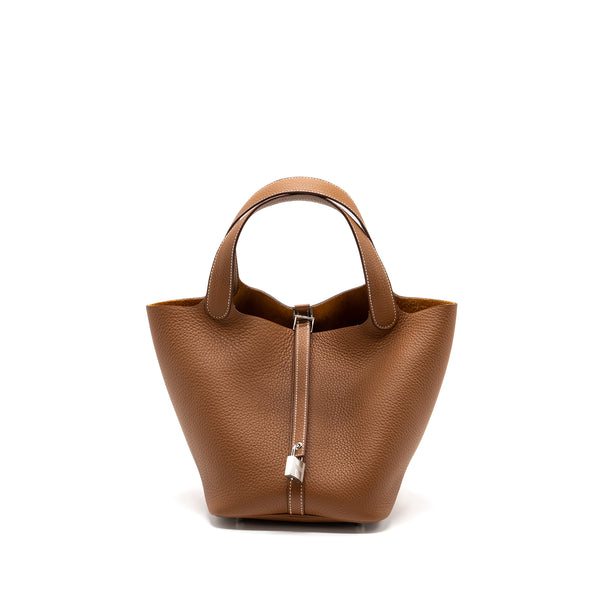 Hermes Picotin 22 Lock Bag Clemence Gold SHW Stamp B
