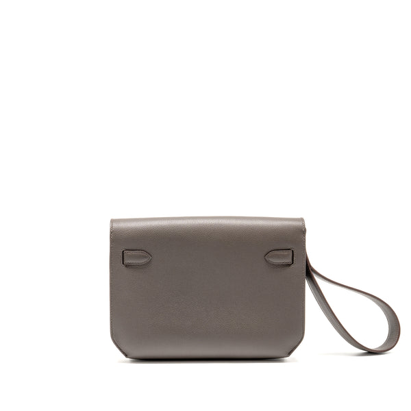 Hermes Pochette Kelly Depeches 25 Evercolor gris Etain SHW stamp Z