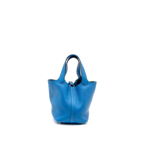 Hermes Picotin 18 Lock Bag Clemence B3 Bleu Zanzibar SHW Stamp A