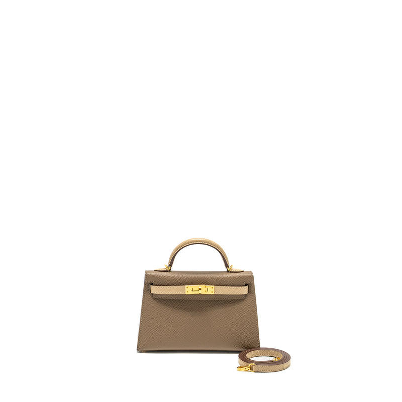 Hermes mini kelly II special order Epsom etoupe / trench GHW stamp B