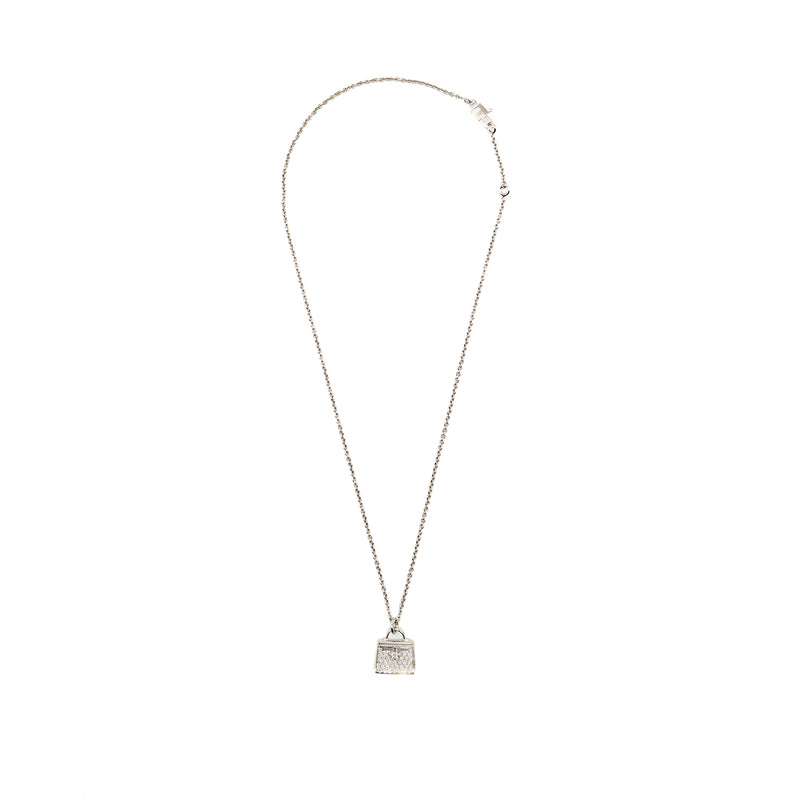 Hermes Amulette Kelly Pendant White Gold Diamonds