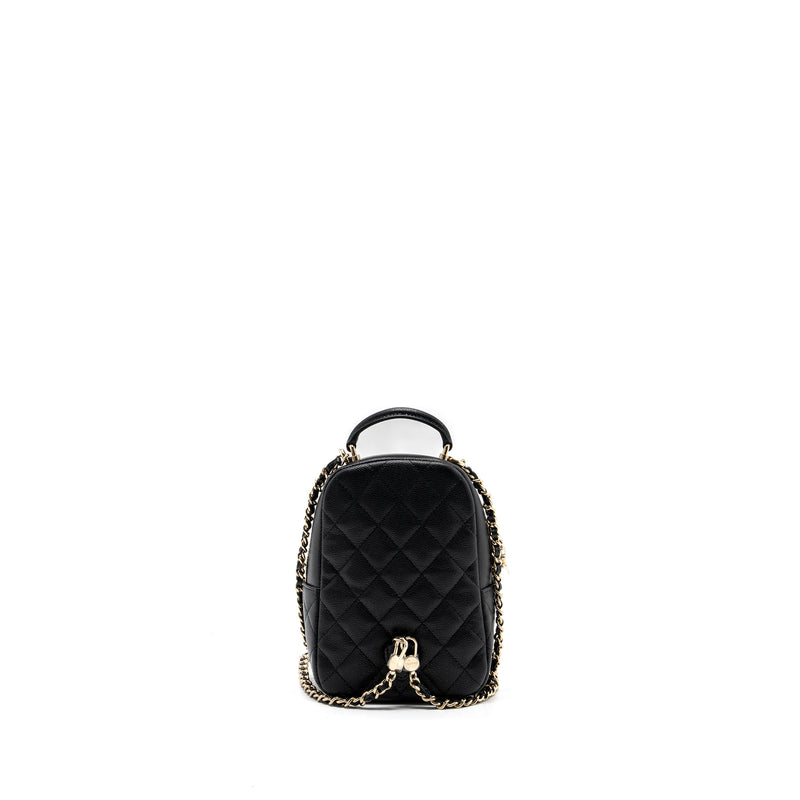 Chanel 24C mini backpack / crossbody bag caviar black LGHW (microchip)