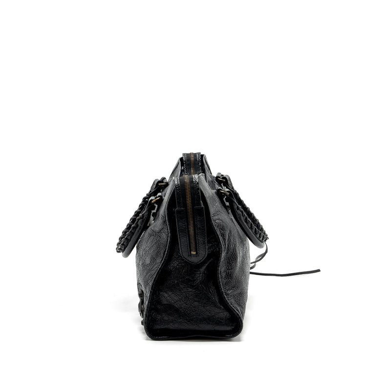 Balenciaga City Bag Calfskin Black Ruthenium Hardware