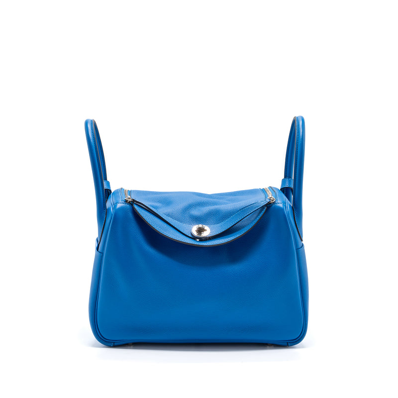 HERMES HERMES Lindy 30  Evercolor  Blue Hydra SHW STAMP X