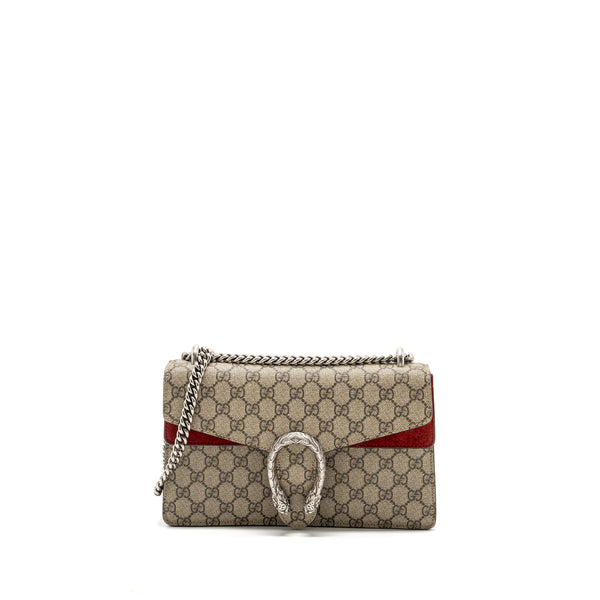 Gucci small Dionysus GG shoulder bag GG supreme canvas/ red SHW