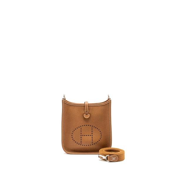 Hermes Mini Evelyne Taurillon Maurice Gold SHW stamp Z