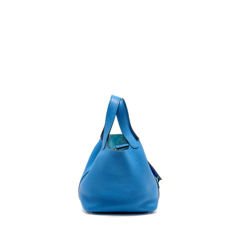 Hermes Picotin 18 Lock Bag Clemence B3 Bleu Zanzibar SHW Stamp A