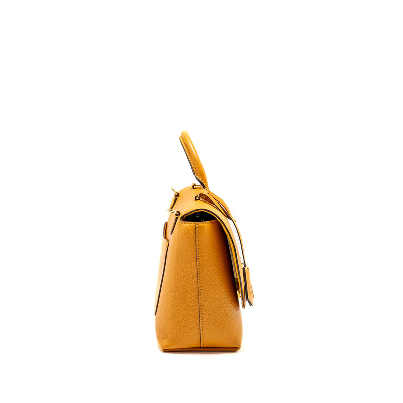 Louis Vuitton Top handle flap bag calfskin yellow GHW