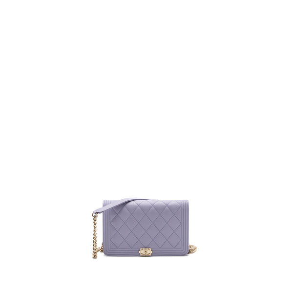 Chanel boy wallet on chain caviar lialic / light purple LGHW (microchip)