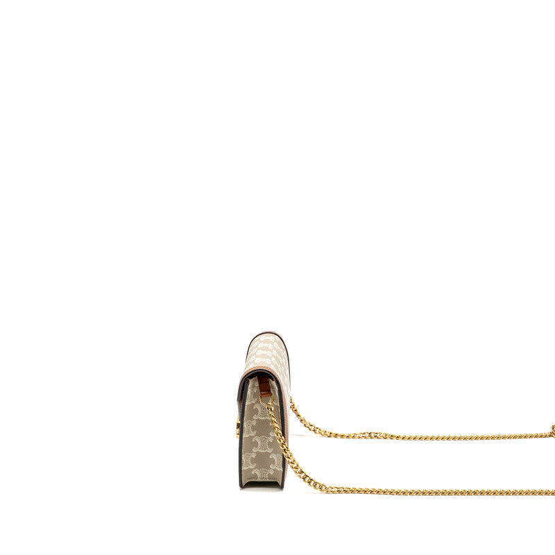 Celine Wallet on Chain Margo Triomphe Canvas/Calfskin GHW
