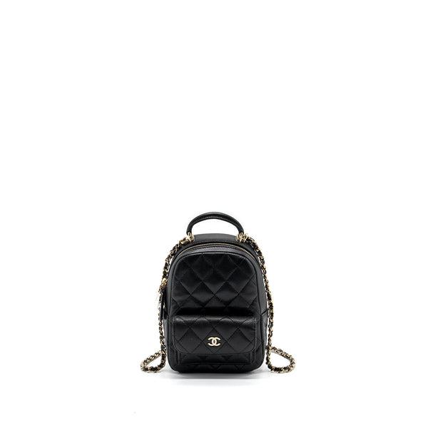 Chanel 24C mini backpack / crossbody bag caviar black LGHW (microchip)