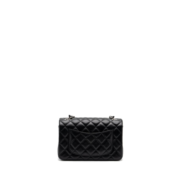 Chanel mini rectangular flap bag lambskin black SHW (microchip)