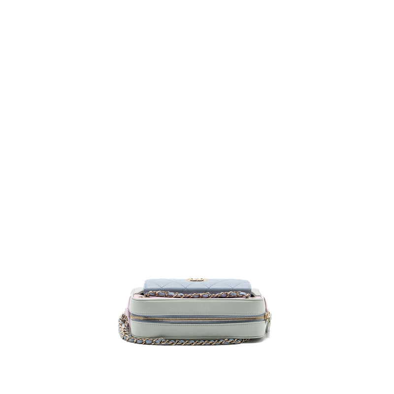 Chanel small camera bag goatskin multicolor green / blue / pink LGHW