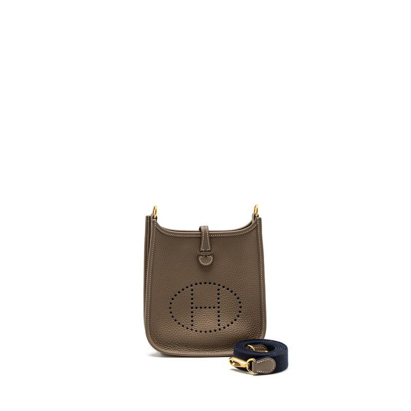 Hermes Mini Evelyne Clemence Etoupe GHW Stamp Y