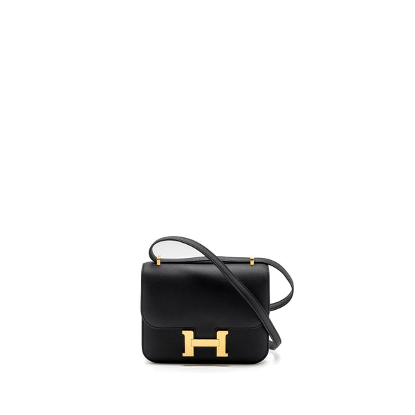 Hermes Mini Constance Epsom Black GHW Stamp Z