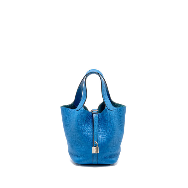 Hermes Picotin 18 Lock Bag Clemence B3 Bleu Zanzibar SHW Stamp A