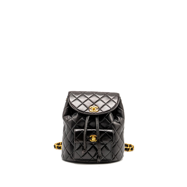 Chanel Vintage Duma Backpack Lambskin Black GHW