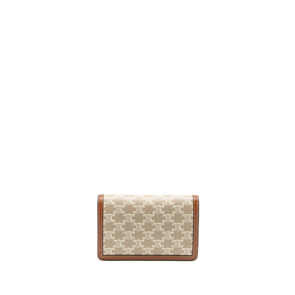 Celine Wallet on Chain Margo Triomphe Canvas/Calfskin GHW