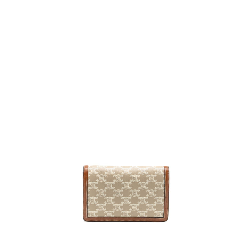 Celine Wallet on Chain Margo Triomphe Canvas/Calfskin GHW