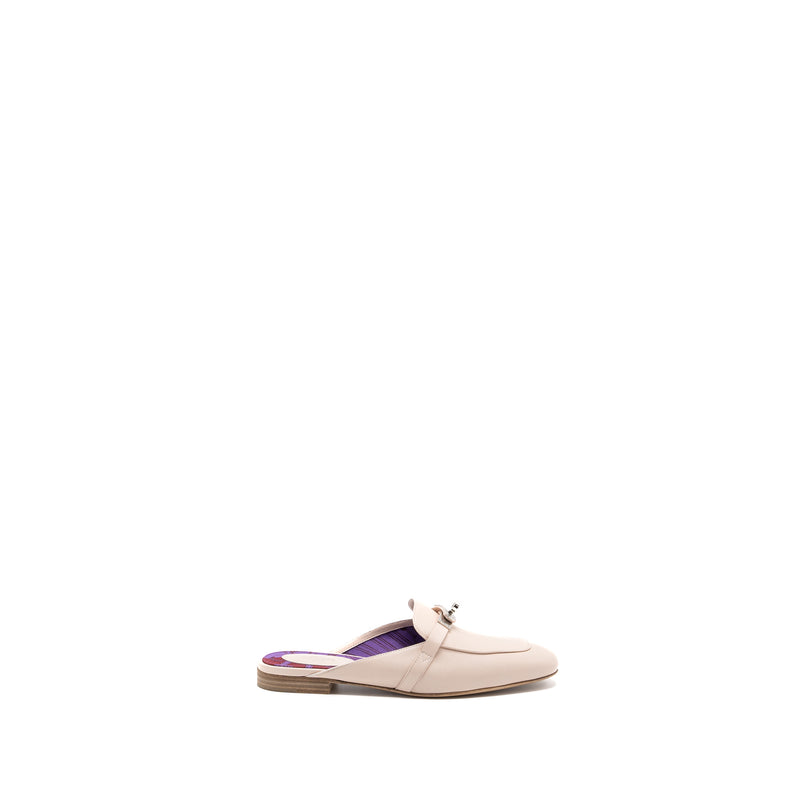 Hermes Size 37.5 Oz Mule Light Pink SHW