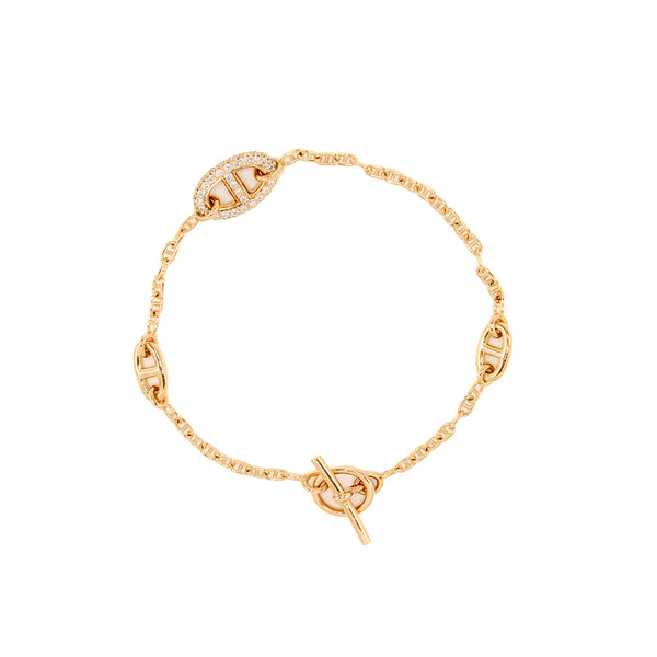 Hermes Size ST New Farandole Bracelet Rose Gold Diamonds