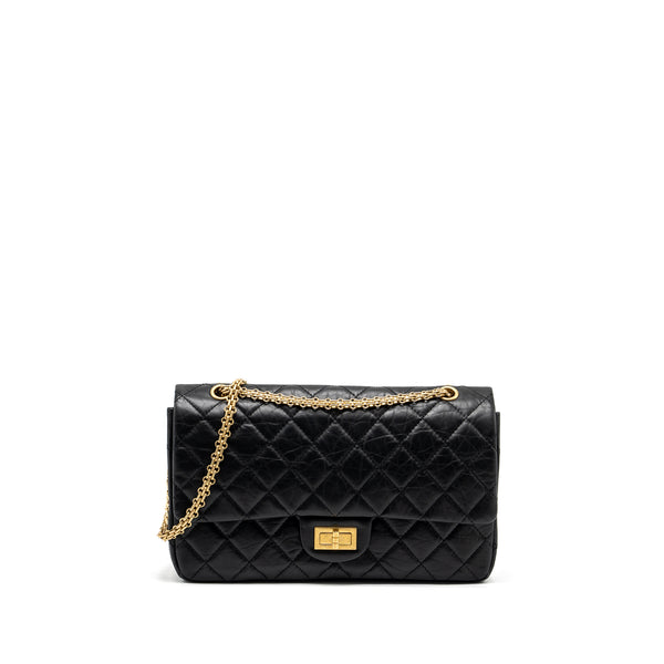 Chanel Maxi 2.55 reissue flap bag aged calfskin black GHW