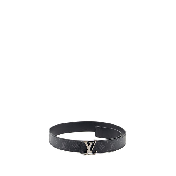 Louis Vuitton size 95 LV Initiales 40mm reversible belt black with dark ruthenium buckle