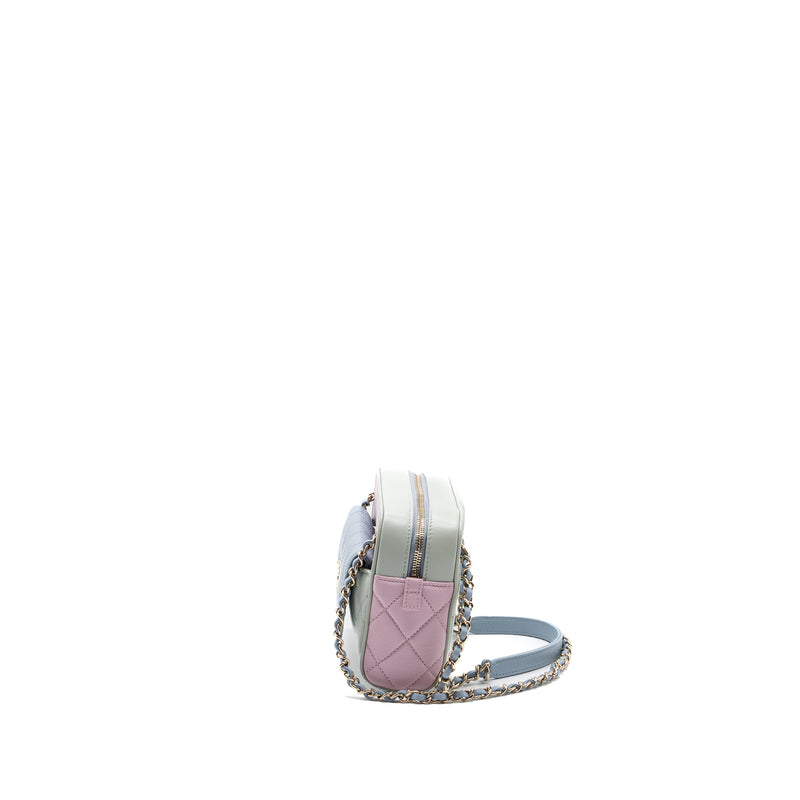 Chanel small camera bag goatskin multicolor green / blue / pink LGHW