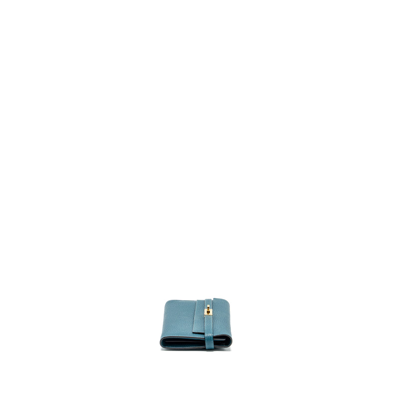 Hermes Kelly Long Wallet chèvre Mysore Vert Cypres GHW Stamp D