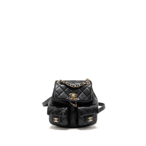 Chanel 23p mini triple pack backpack caviar black LGHW (microchip)