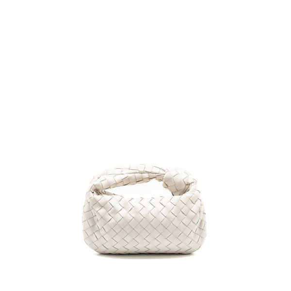 Bottega Veneta Mini Jodie Lambskin Chalk SHW