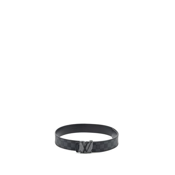 Louis Vuitton Size 95 LV Initiales 40mm Belt Damier Ebene Black with Black Hardware