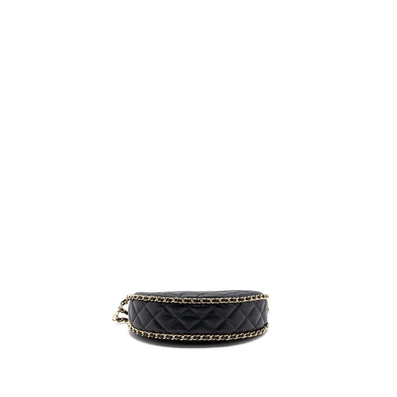 Chanel Small Moon Hobo Bag Lambskin Black LGHW (microchip)