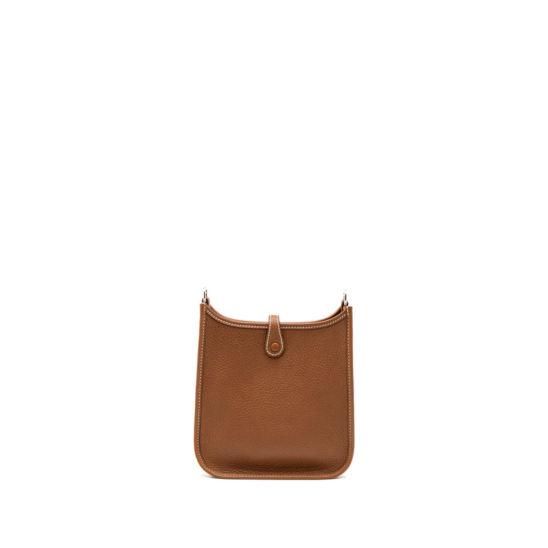 Hermes Mini Evelyne Clemence Gold/Cornaline-Blanc SHW Stamp Y