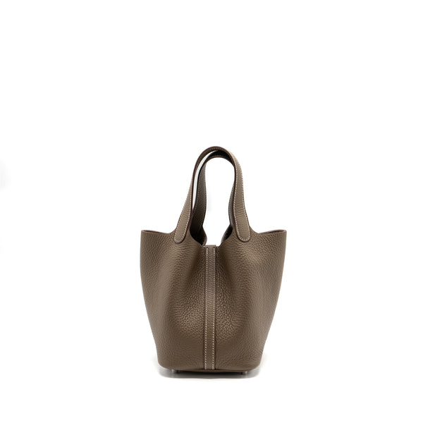 Hermes Picotin 18 Clemence Etoupe SHW Stamp U